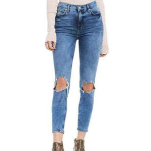 Free People Women's size 32 Busted Skinny High Rise Denim Distressed Jeans